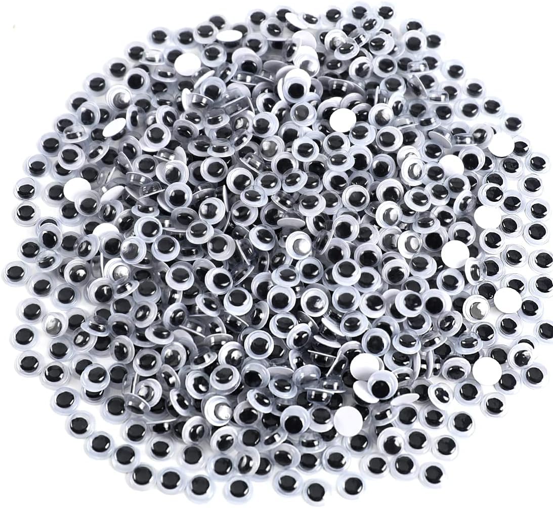 Prescent 300 pc Round Googly Wiggle Eyes 6 mm for Art Carft, Doll Making, Silly Sock, DIY (6 mm - 300 pc)-image-34