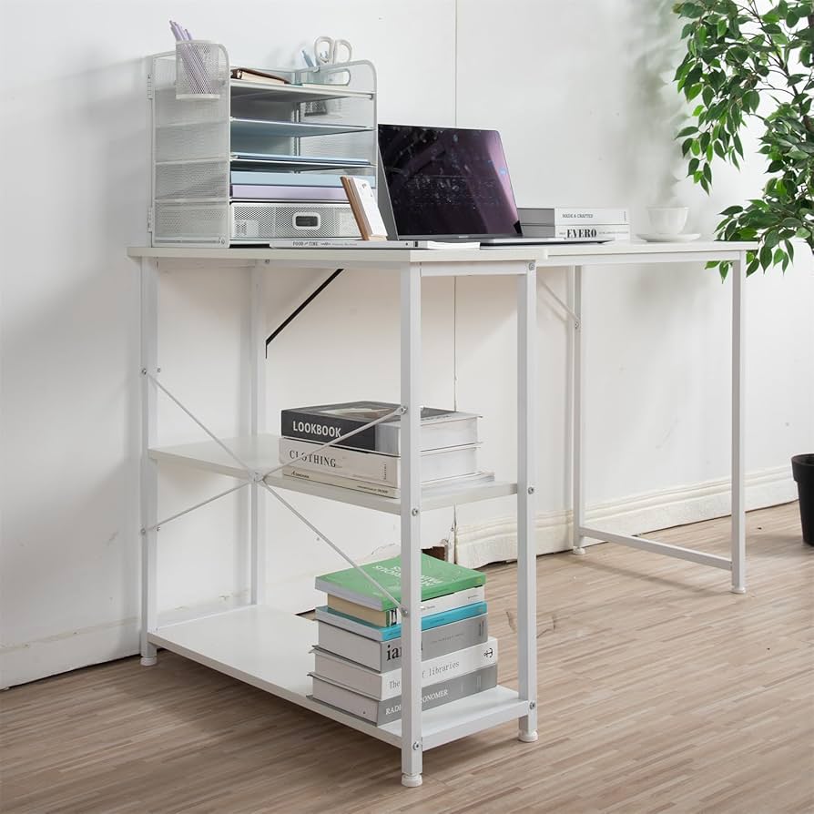 ❤️組立簡単❤️パソコンデスク ゲーム 勉強机 ホワイト 白 幅120cm 作業台 楽天市場】デスク パソコンデスク 白 ホワイト 幅100/120 PC