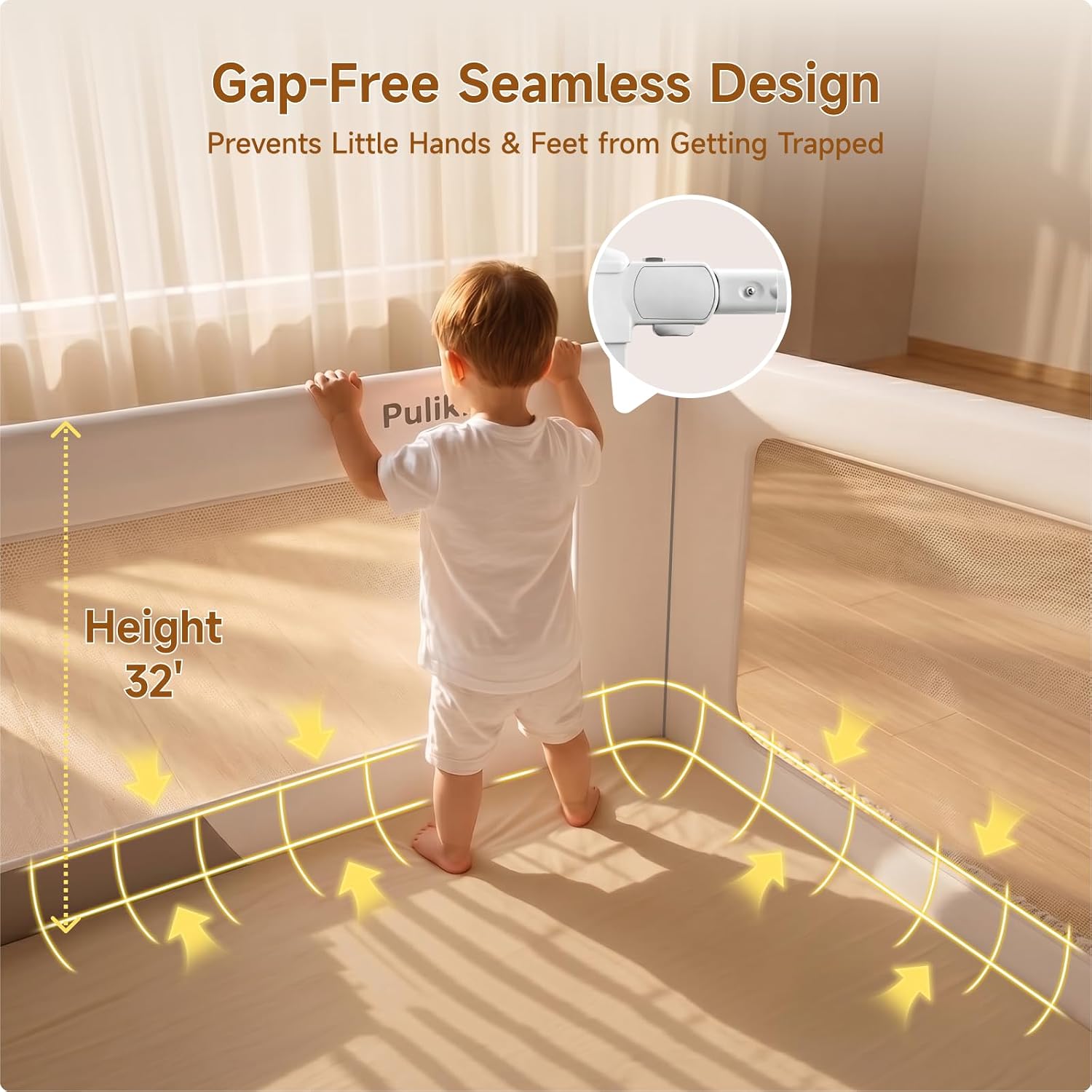 3-Sided Toddler Bed Rail for King Size Beds, Extra Tall Baby Guard Bed Rail | Reinforced Bed Rails for Baby, Adjustable 2–13" Mattress Fit, No-Drill, Foldable, Safety Child-lock Bedrail for Co-Sleeping thumbnail