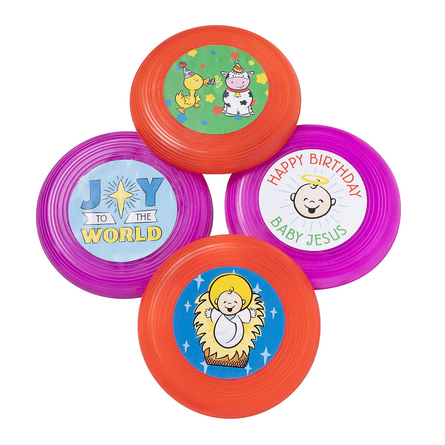 Fun Express Happy Birthday Jesus Mini Flying Discs, 72 Pieces