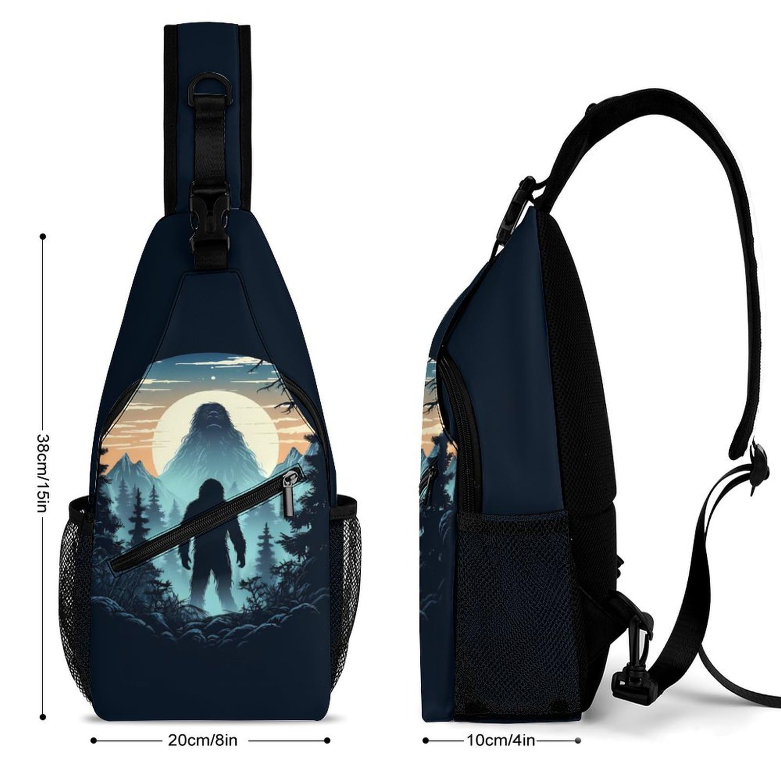 Sasquatch Bigfoot Sling Bags Travel Crossbody Shoulder Bag Small Chest Pack Hiking Backpack for Women Men