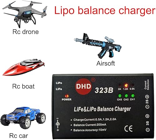 Miniatura 8 de 20W 2A 323B RC Cargador de equilibrio de batería para 2S 3S 7.4v 11.1v LiPo 6.6V 9.9V Life RC Battery Pack y RC Car Drone Truck Helicóptero Airsoft