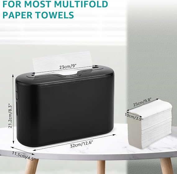 Pollock Paper Towel Holder Dispenser Countertop Commercial,Black-M