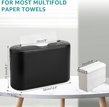 Pollock Paper Towel Holder Dispenser Countertop Commercial,Black-M