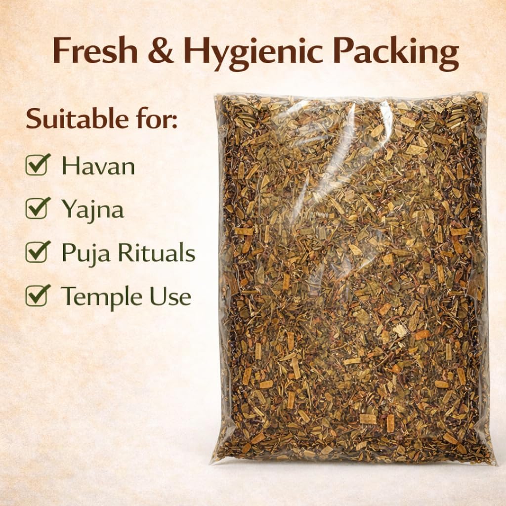 Hawan Samagri for Pooja Home, 100 g, Mixture of Dried Herbal, Roots and Leaves for Vedic Yagya
