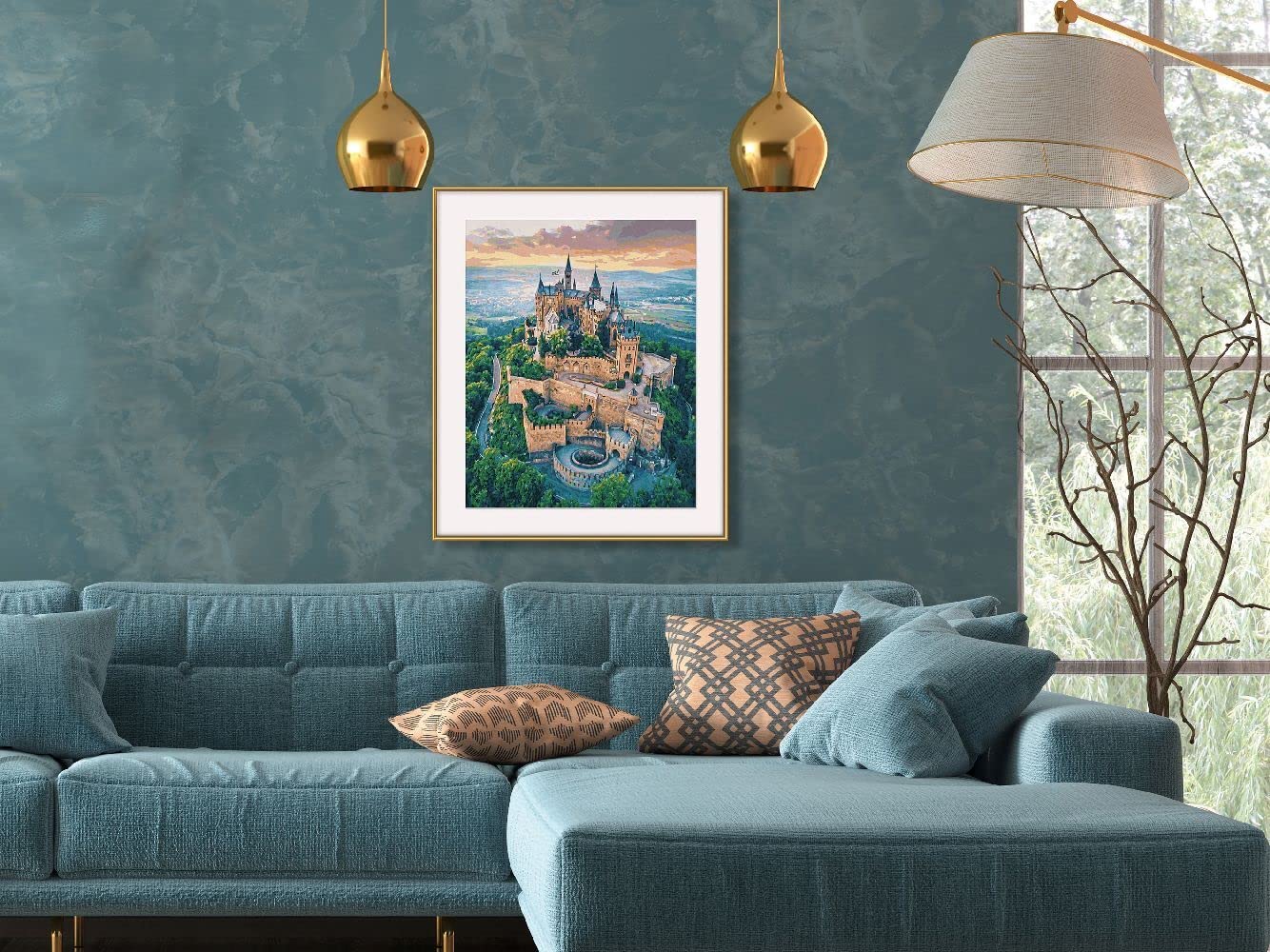 Schipper 609130882 - Dipingere con i Numeri, Burg Hohenzollern, Pittura per Adulti, pennelli e Colori acrilici, 40 x 50 cm