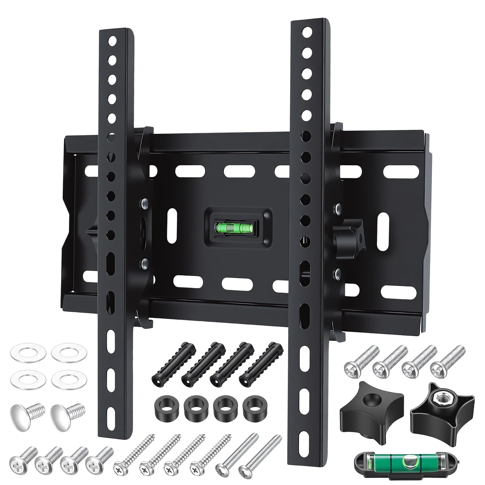 Soporte TV Pared 15 Pulgadas a 42 Pulgadas, Soporte TV Pared Inclinable para Monitores Planos y Curvos LED, LCD y OLED, VESA Máximo 200 x 200 mm, Incluye Tornillos y Accesorios (15-55)
