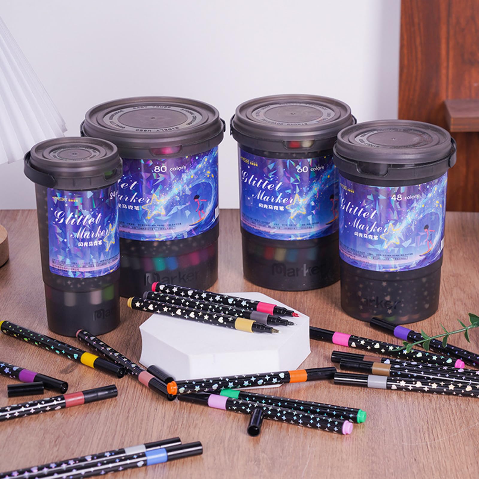 1 Set glitzernde Acryl Marker, flexible Spitzen, wasserfester Marker für kräftige Farben und schimmernde Effekte beim Basteln, Zeichnen, Gel Szintillat Marker