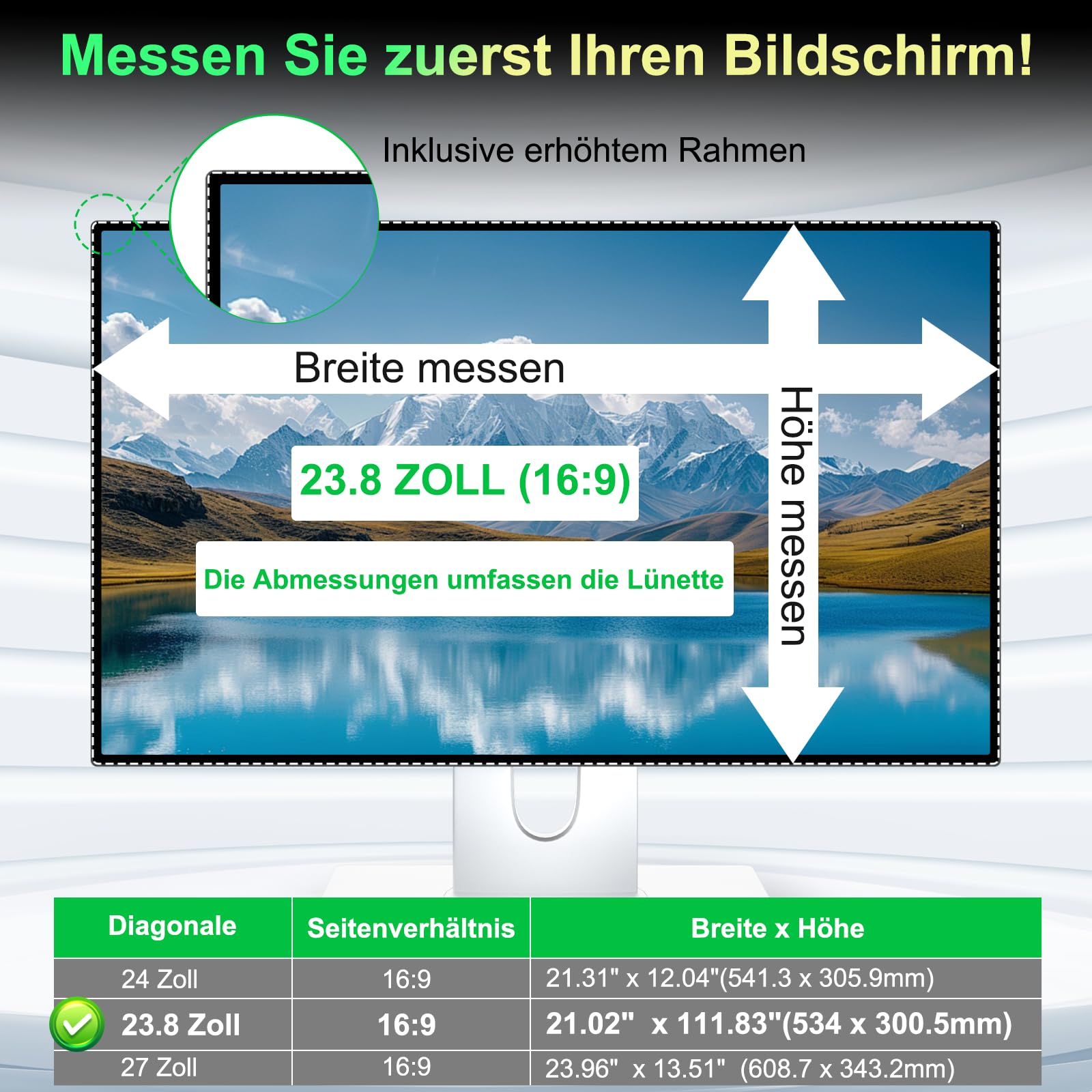 2 filtri magnetici per schermo da 23,8 pollici, per proporzioni di 16:9, antiriflesso, filtro per luce blu, monitor da 23,8", pellicola protettiva per la privacy del computer, filtro per la privacy