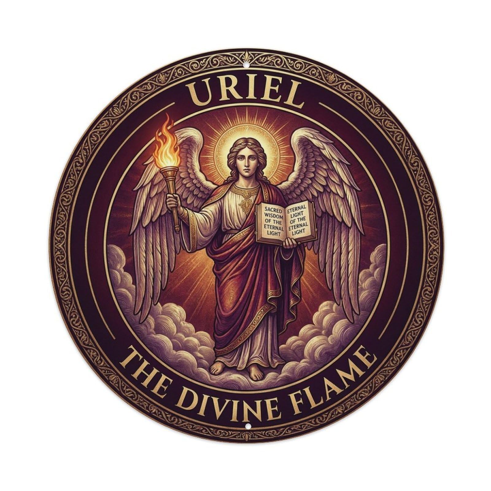 Illumination The Divine Flame Archangel Uriel Metal Tin Sign