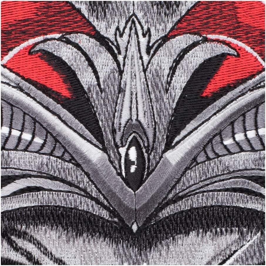 PatchStop Samurai Skull Red Gray Iron On Patches for Clothing Jeans - 9x13in X-Large DIY Sew On Back Patch for Jackets Bags - Embroidered Decorative Skull Patches