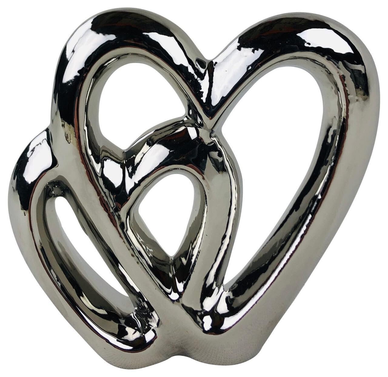 Silver Double Heart Ornament