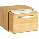 Bamboo Box Towels XL, 50 Disposable Face Towels, Disposable Makeup Remover Dry Wipes for Skin Club Cleaning Skin Care Facial Wash Bathroom (Wood Color,Drawer)