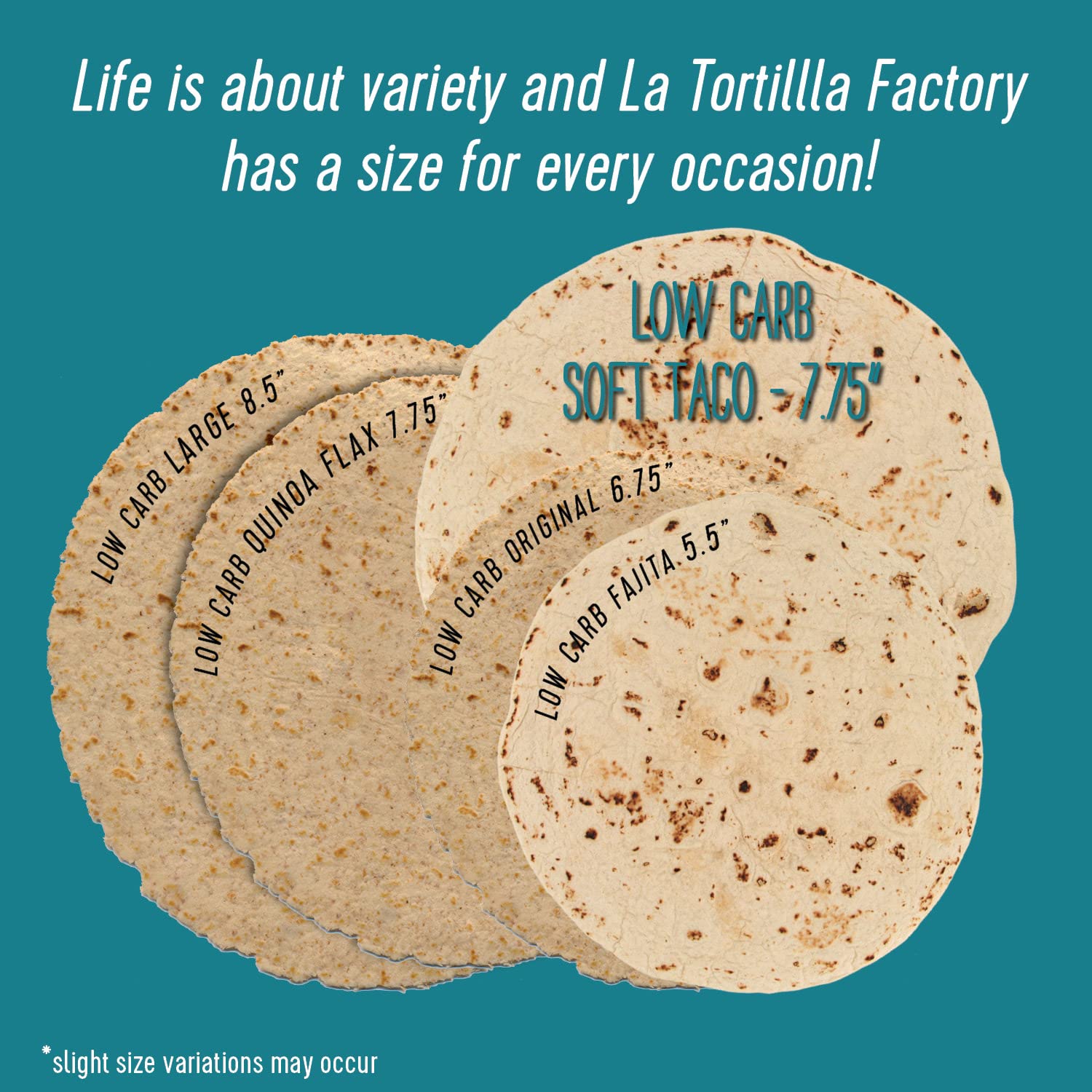La Tortilla Factory Low Carb Flour Tortillas, Soft Taco Size, 8-Count, 6 Packages