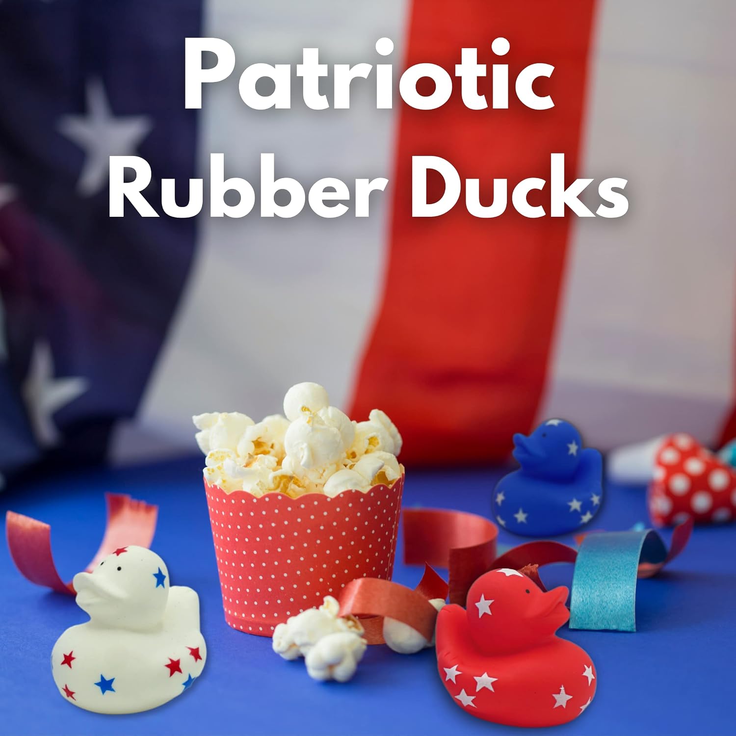 4E's Novelty Patriotic Rubber Ducks (24 Pack) Bulk 2" - 4th of July Party Favors, Patriotic Party Supplies Gifts toys for Kids Adults Fourth of July, Jeep Ducking image 3