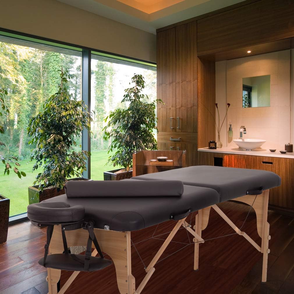 BestMassage Massage Bed Portable Massage Table 28 inch Wide Lash Bed Height Adjustable 2 Folding with Half Bolster Oxford Bag for Spa Footmassage Facial CareSpa Tattoo : Beauty & Personal Care