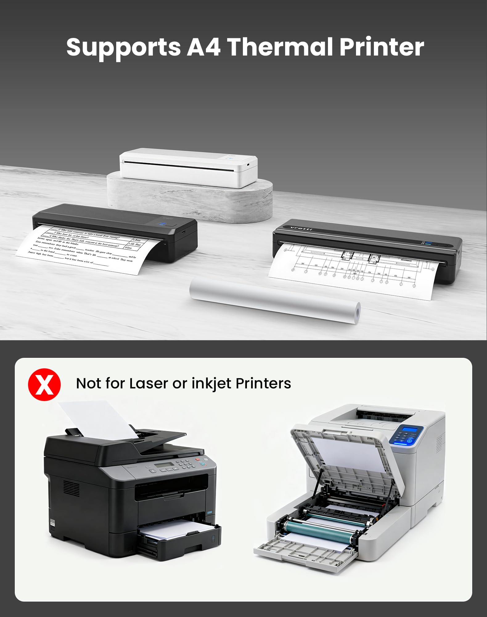 Amazon.com: Vretti Thermal Printer Paper 8.5 x 11, Quick-Dry
