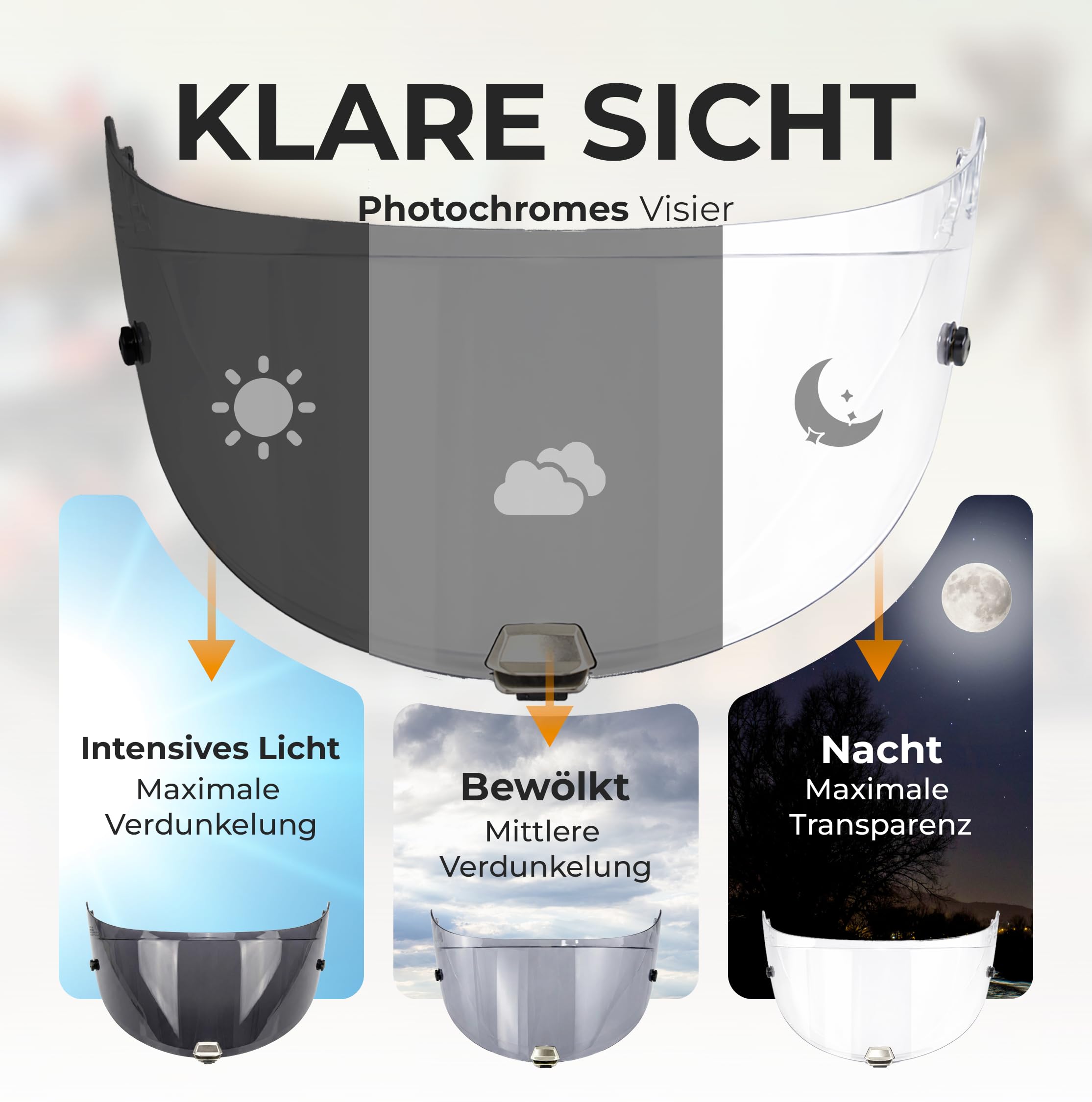 kompatibel mit Visier HJC RPHA 70 - RPHA 11 - HJ26 - HJ-26ST (Photocromisch)