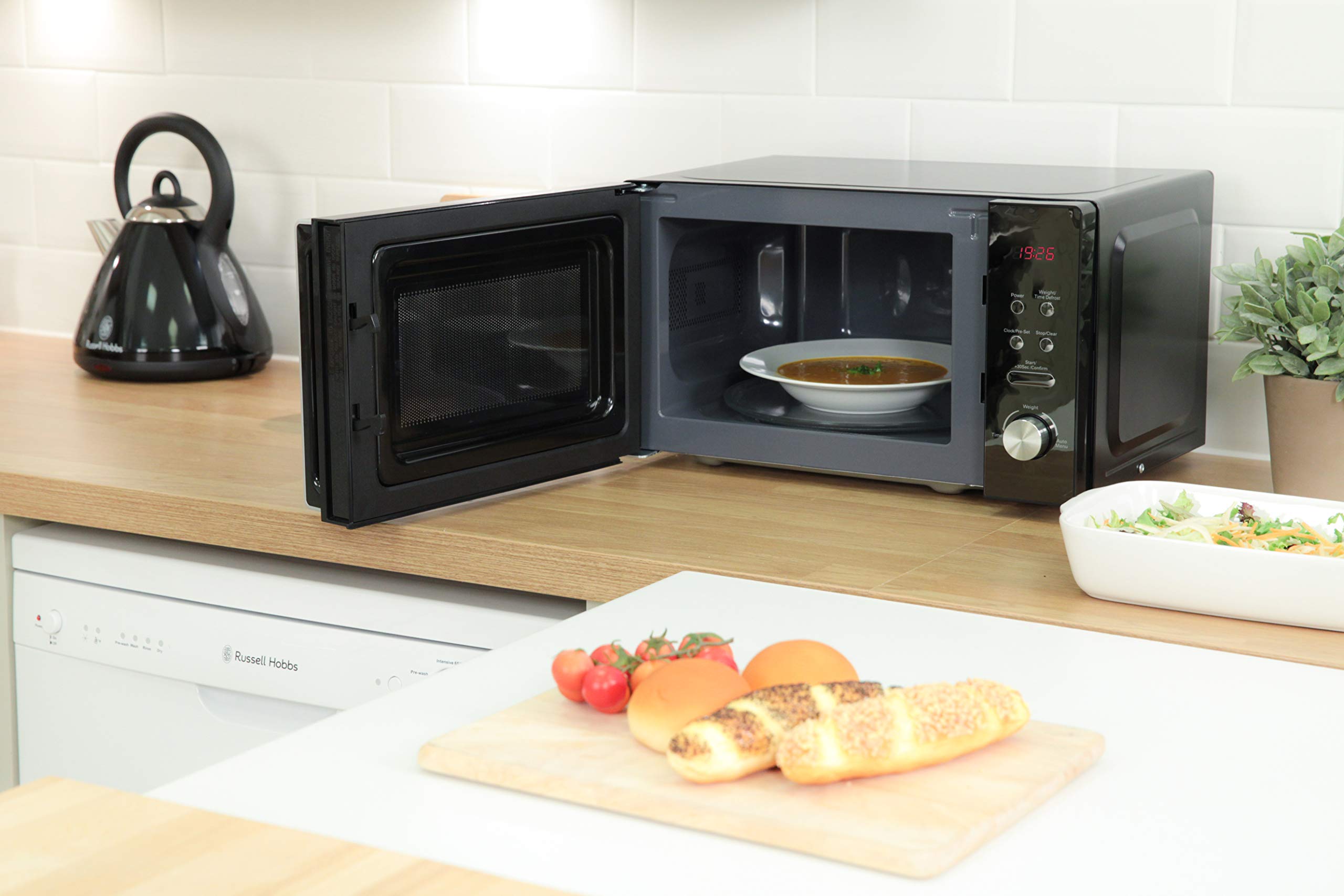 Russell Hobbs RHM2076B 20 Litre 800 W Black Digital Solo Microwave with 5 Power Levels