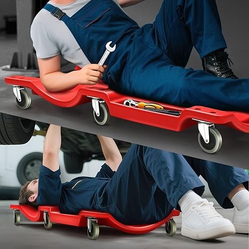 Miniatura 7 de DNA MOTORING TOOLS-00005 - Enredadera mecánica de 40 pulgadas, moldeada por soplado, de perfil bajo, con reposacabezas acolchado, bandejas de