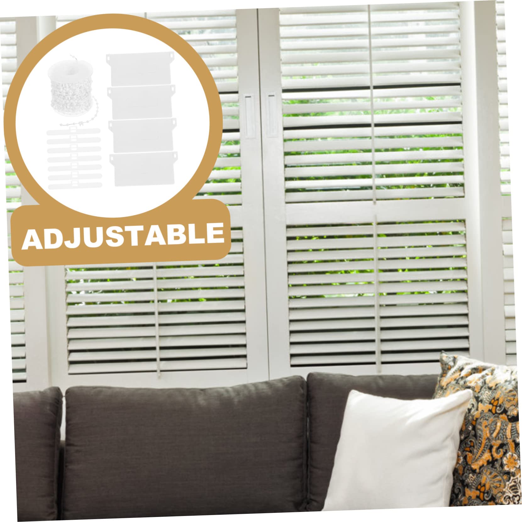 DOITOOL Kit Accessori per Tende Verticali Pesi Inferiori in ABS e Catenella di Cotone, Facile da Installare per Riparazione Tende a Rullo