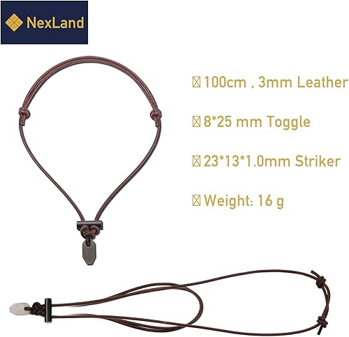 Miniatura 7 de Collar de cerámica para iniciador de fuego, cordón de cuero FNL