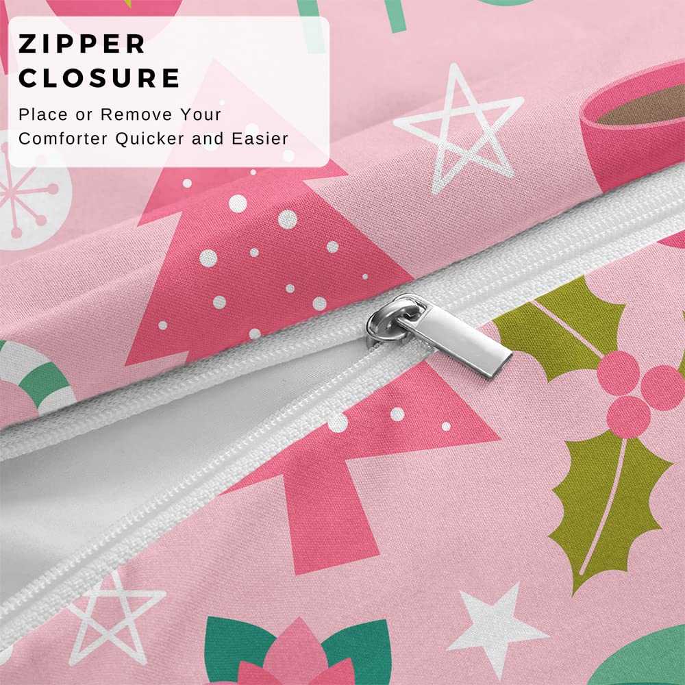 Rosa Schneemann Bettwäsche 135x200 - Weihnachtsdesign Für Kinder