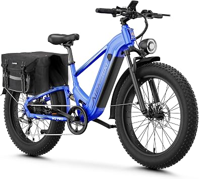 M2 Pro Electric Bike for Adults with 1800W Motor Peak, 26 x 4.0 Fat Tire Ebike, 48V 17.5Ah Battery, 85 Miles Fastest Ebike, 36Mph Electric Mountain Bike, Electric Bicycle with Saddle Bag