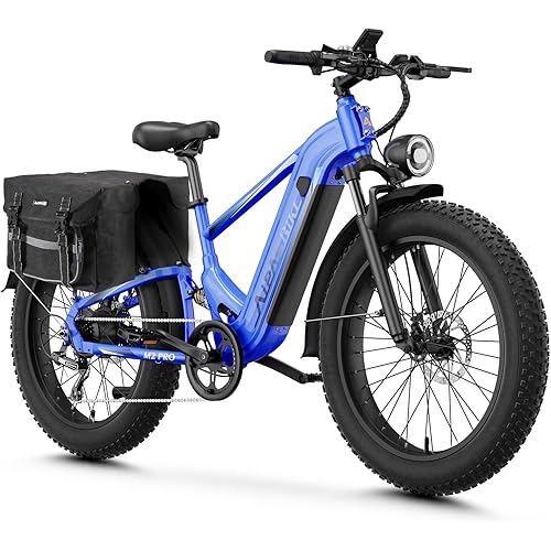 LEONX M2 Pro Electric Bike for Adults with 1800W Motor Peak, 26'' x 4.0'' Fat Tire Ebike, 48V 17.5Ah Battery, 85 Miles Fastest Ebike, 36Mph Electric Mountain Bike, Electric Bicycle with Saddle Bag