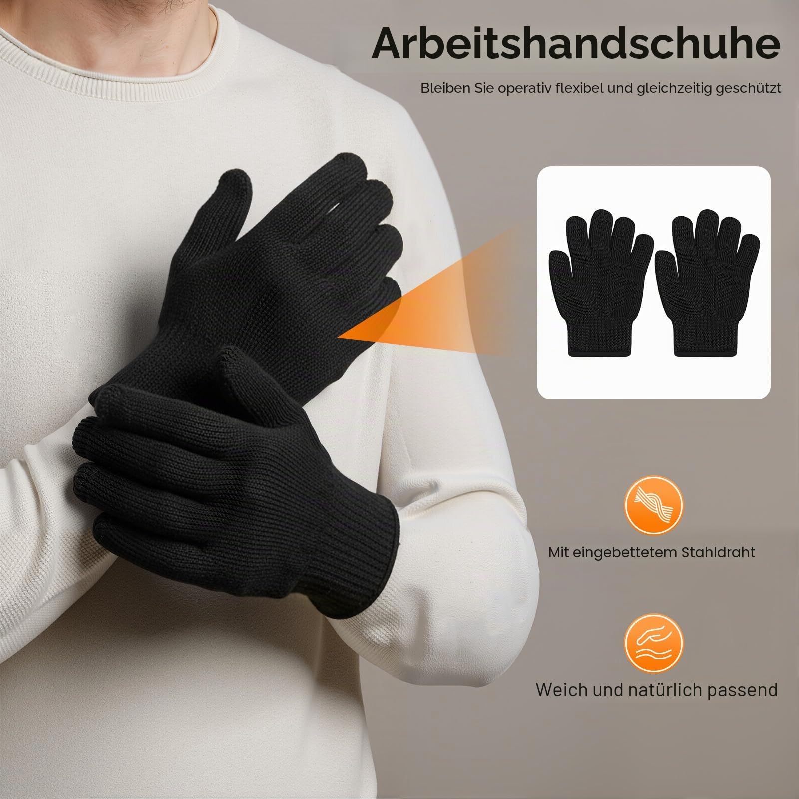 Stichschutzweste Stichfeste Unterziehweste, Brust und Rücken Klettverschluss-Einstellung mit Handschuhe, Schützt Draussen Taktische Weste für Polizei Security Wachschutz Sicherheitsschutz