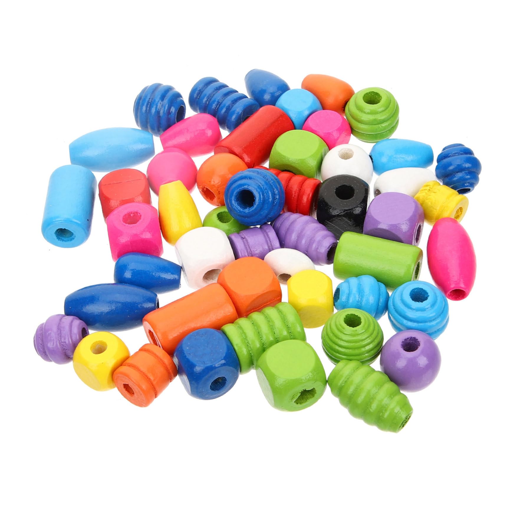 WEKAMOS 1Bag Printed Wood Beads Bulk for DIY Crafts Spacer Beads for Jewelry Making Garland and Bracelet Supplies Easy to String with Decorative