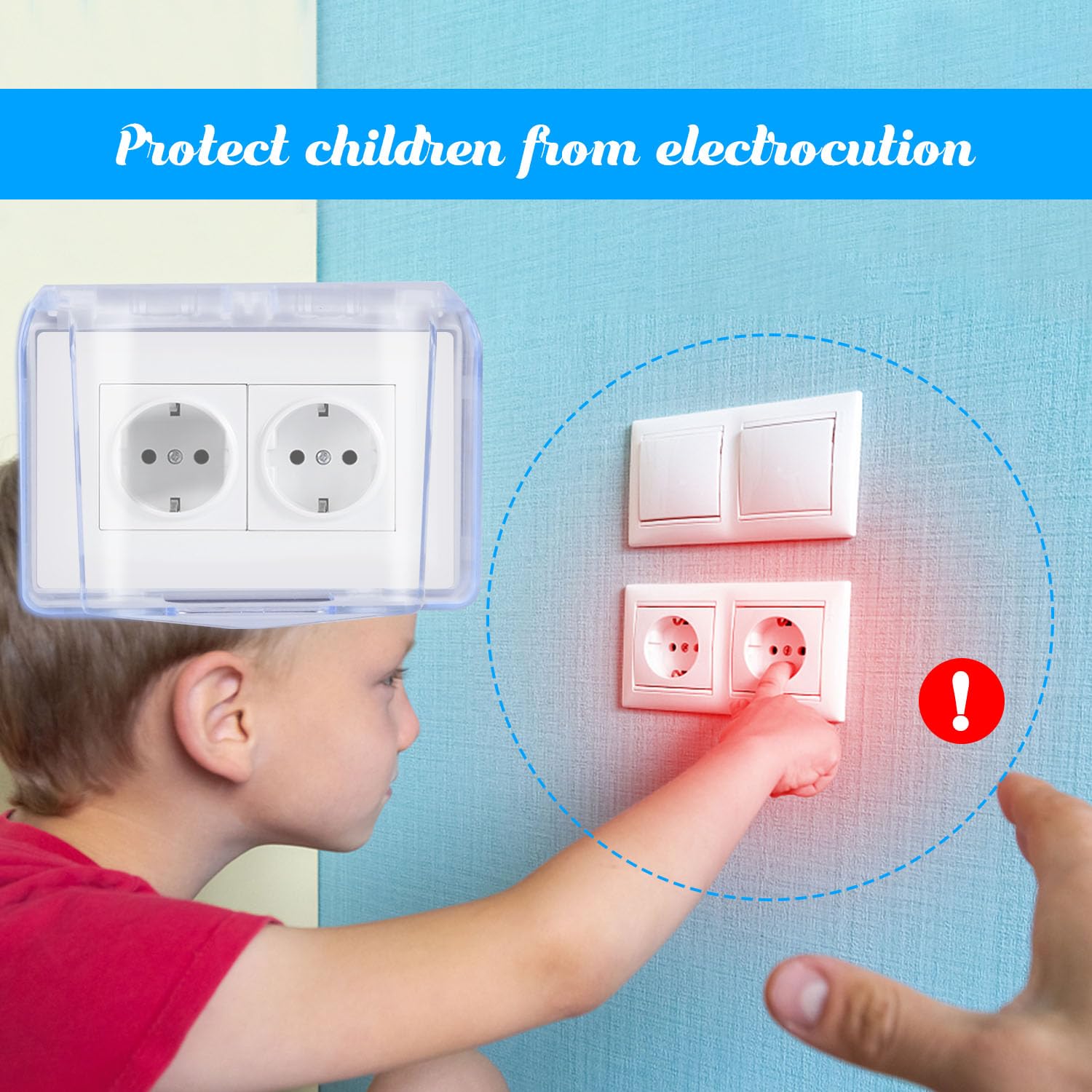 Caja Impermeable Enchufes Tapa Baño - Pared Resistente Agua Enchufe Jardín Modelo 118-Intemperie Con Solapa Protectora Para Interiores Conmutados Cubiertas Luz Panel Puerta Accesorio Cocina