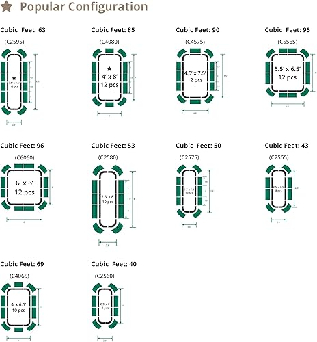 Miniatura 2 de Vego Garden Kit de cama elevada de jardín de 32 pulgadas de alto kit modular de camas de jardín elevadas 10 en 1 caja de metal para verduras flores