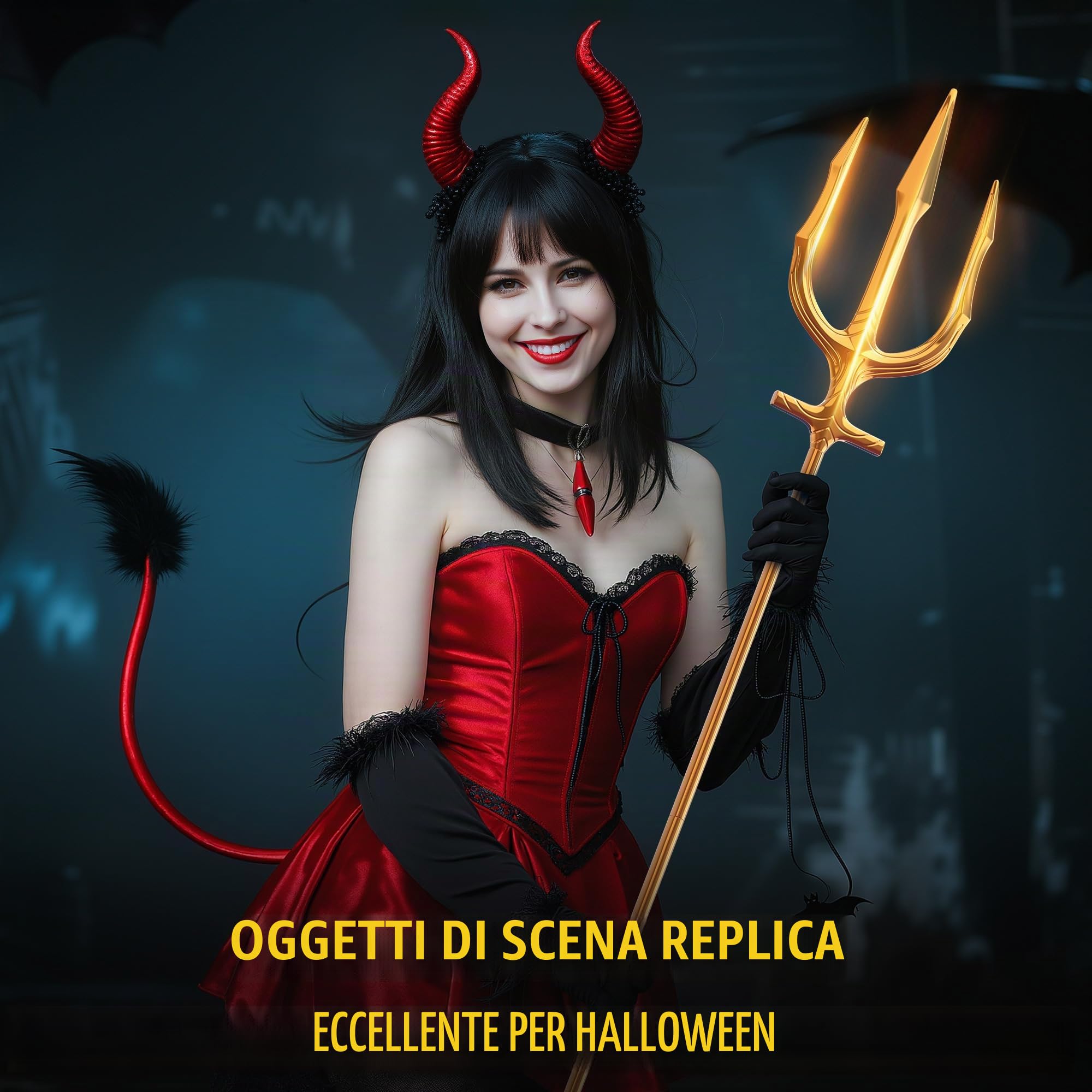 Costume da Cosplay con Lancia a tridente in Metallo, Arma di Poseidone a 3 Punte per Halloween per Adulti