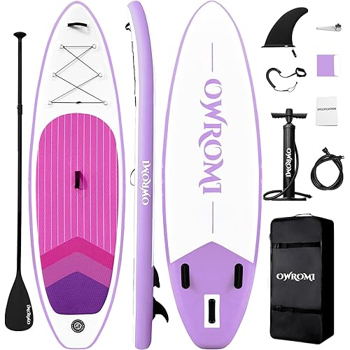 Inflatable Stand Up Paddle Boards with Premium SUP Paddle Board Accessories, Wide Stable Design, Anti-Slip EVA Deck for Youth & Adult