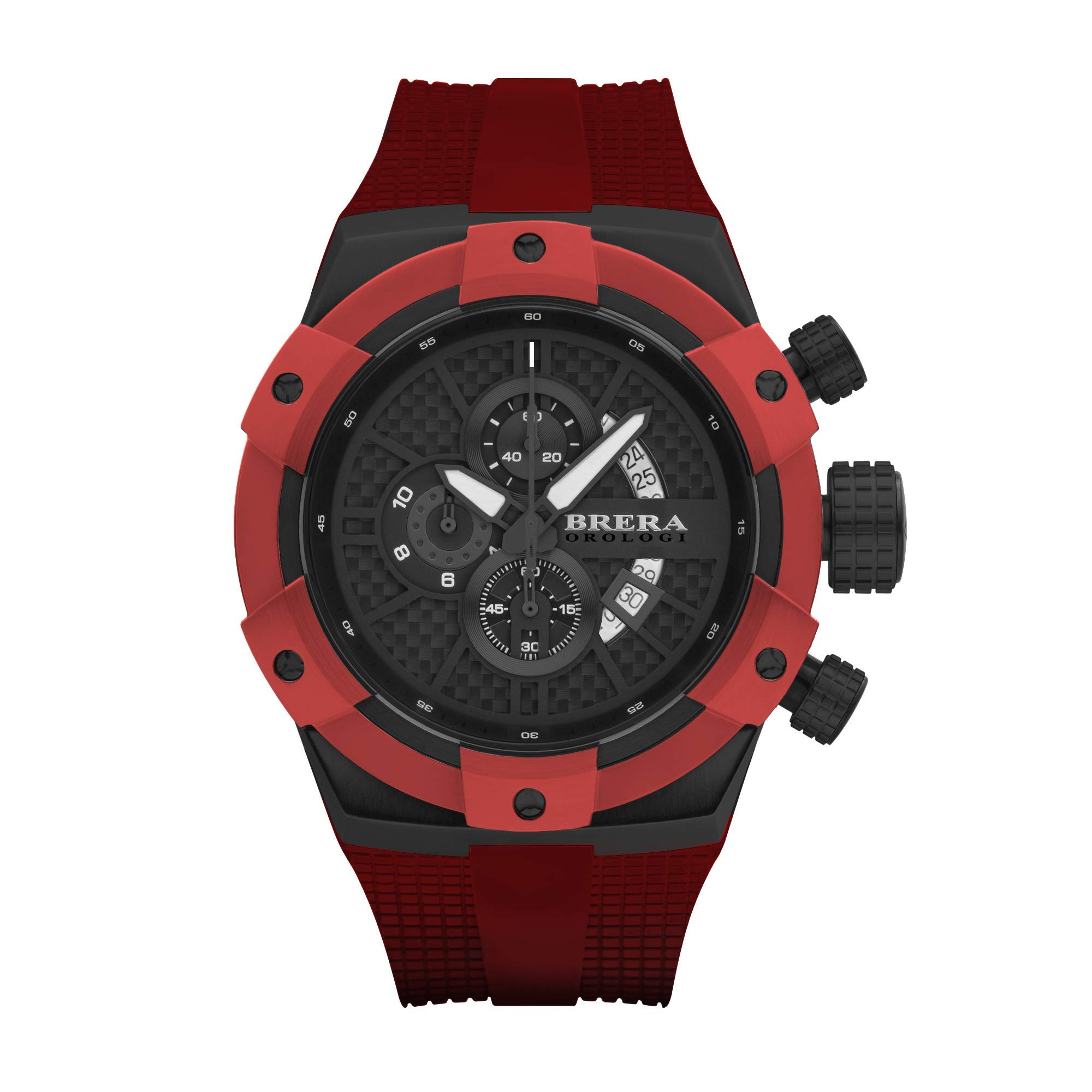 Men's Watch Analogue Quartz Black Steel Case Rubber Strap mod. Supersportivo Brssc4903d