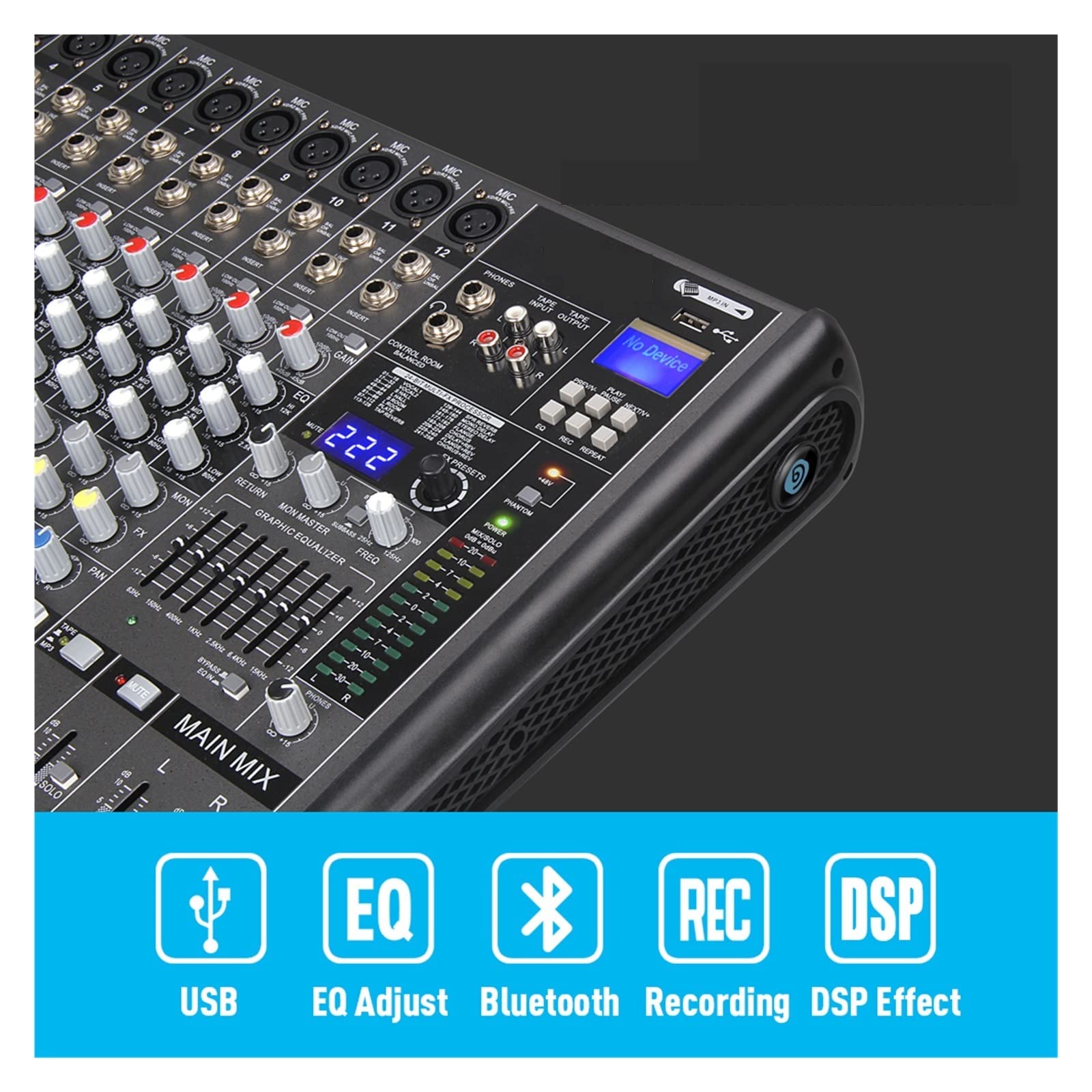 Amazon.co.jp: オーディオミキサー、 プロフェッショナル PRO 12