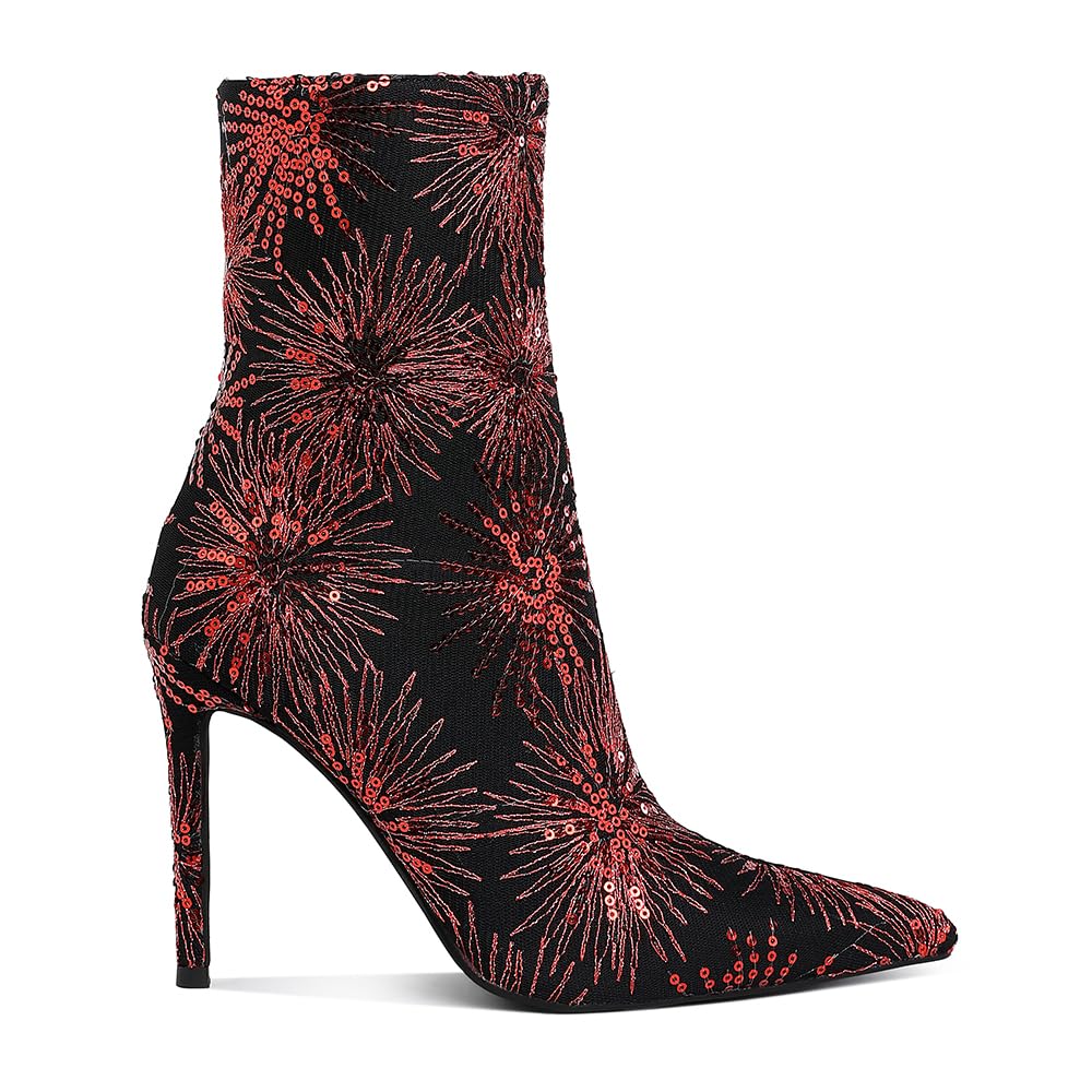London Rag Oleander Sequin Embellished Stiletto Boots