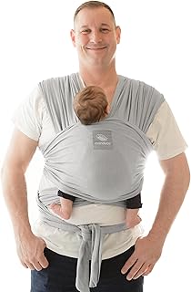 manduca Sling – elastisches Babytragetuch für Neugeborene ab 3,5 kg und Babys bis 15 kg – stabiles Tragetuch aus weichem Jersey-Strickstoff aus 100% Baumwolle (Bio) – Einheitsgröße, Farbe: Lightgrey