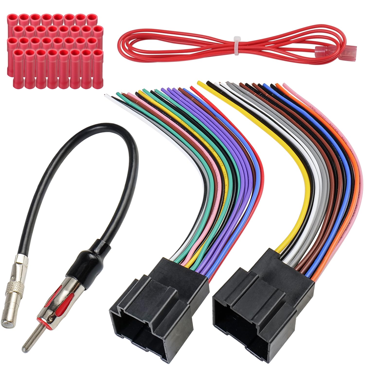 Zenoruslky Stereo Wiring Harness Kit Car Radio Antenna Adapter Compatible with Chevrolet Avalanche Captiva Express Sierra Silverado 1500 2500 3500 07-12,GMC Savana Yukon 07-15, Buick 08-12,Cadillac