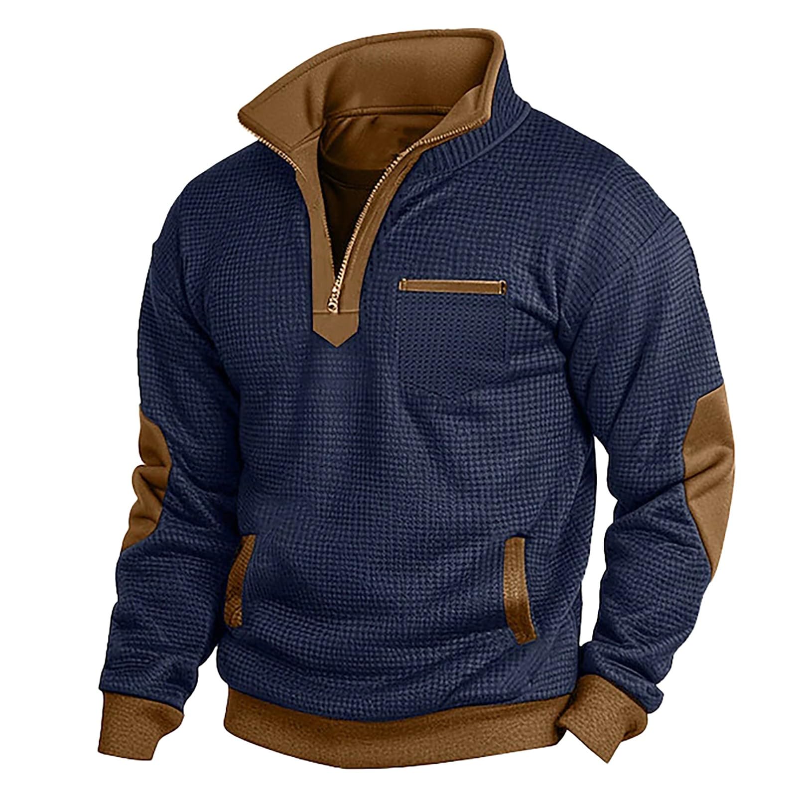 Generisch Herrenmode und Winter Casual Langarm Button Langarm Halb Reißverschluss Sweatshirt Top Dinosaurier Sweatshirt Junge