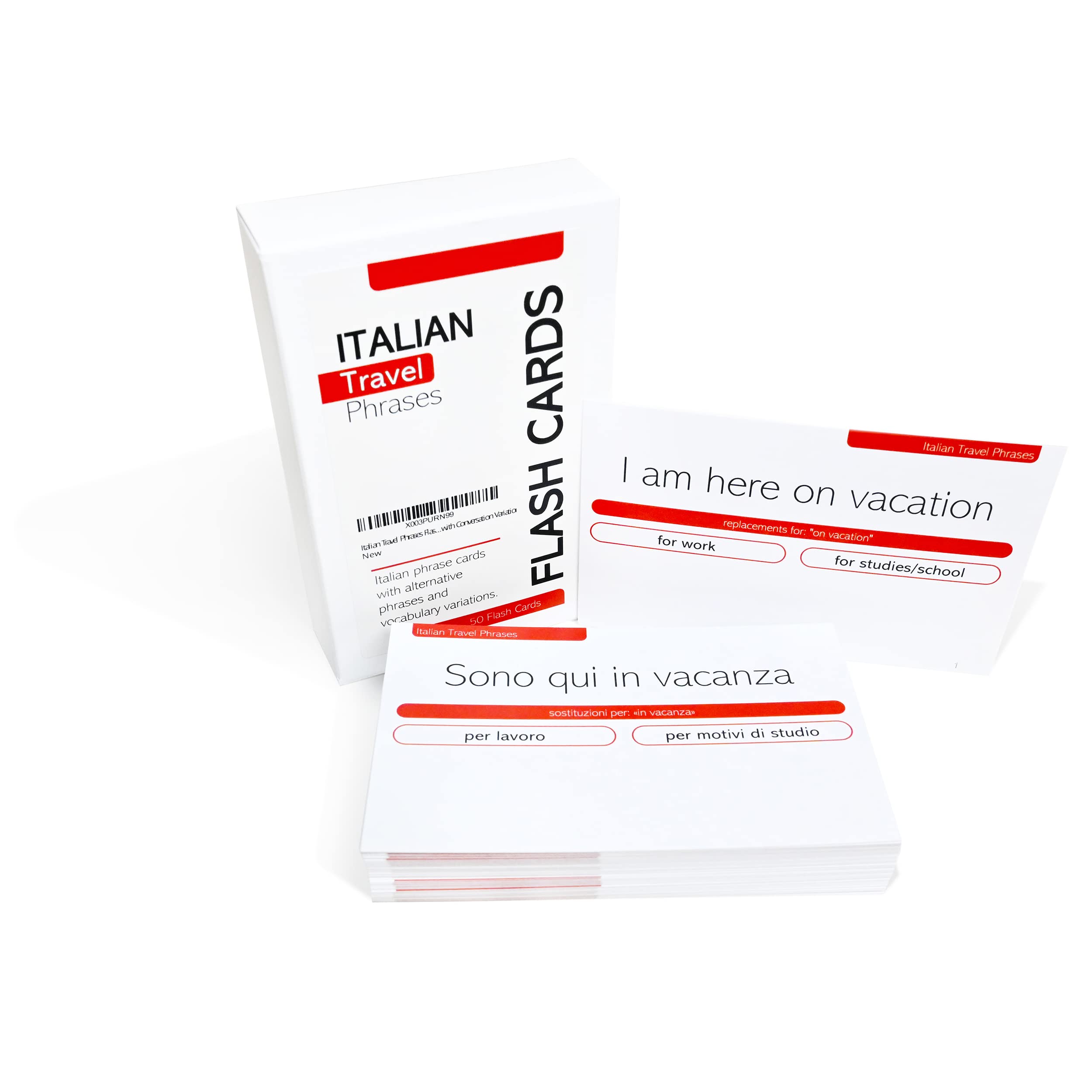 Pat's Flash Cards 50 Italian Travel Phrases Flash Cards with Conversation Variations