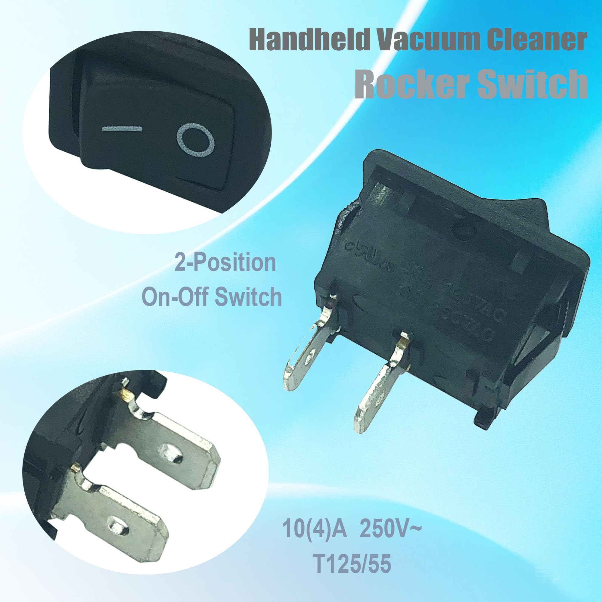 DTAIR 72002-02 Vacuum Switch Replacement for Oreck Buster B Handheld Vacuum Cleaner Rocker On-Off Switch O-050-082 430000966(Pack of 2)