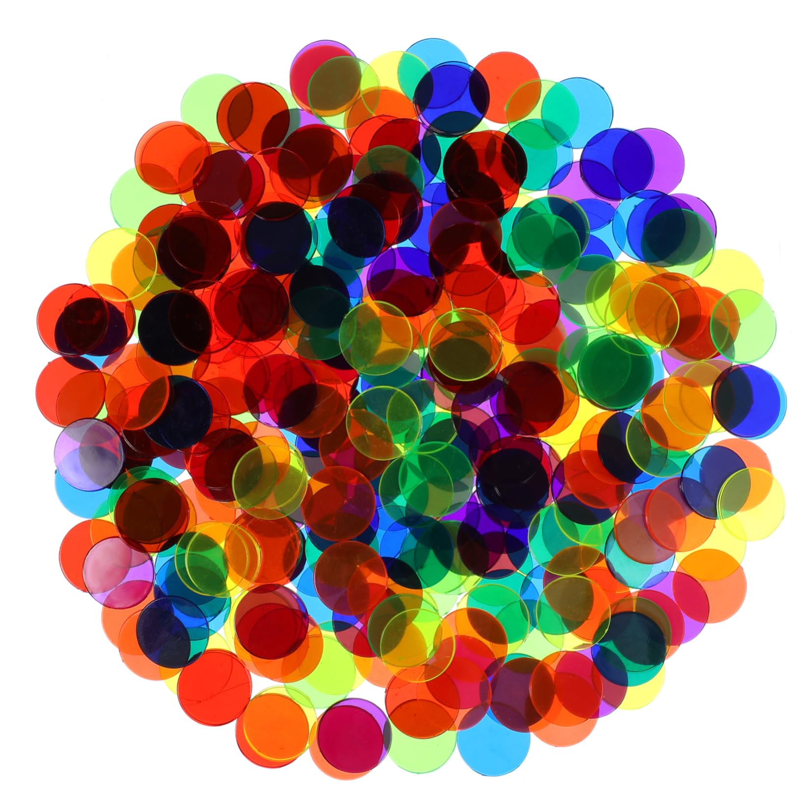 ibasenice Round Plastic Bingo Chips 300pcs Tokens Creative Game Markers Mahjong Poker Tokens Set