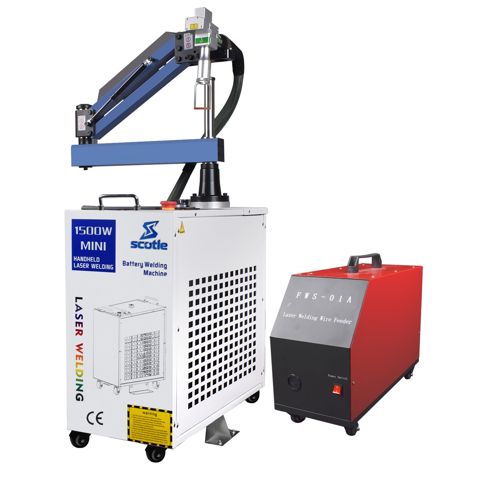 1500W Fiber Laser Welding Machine 5 in 1 Battery Welding Machine Portable Fiber Welding Machine for Carbon Stainless Steel Aluminum Titanium