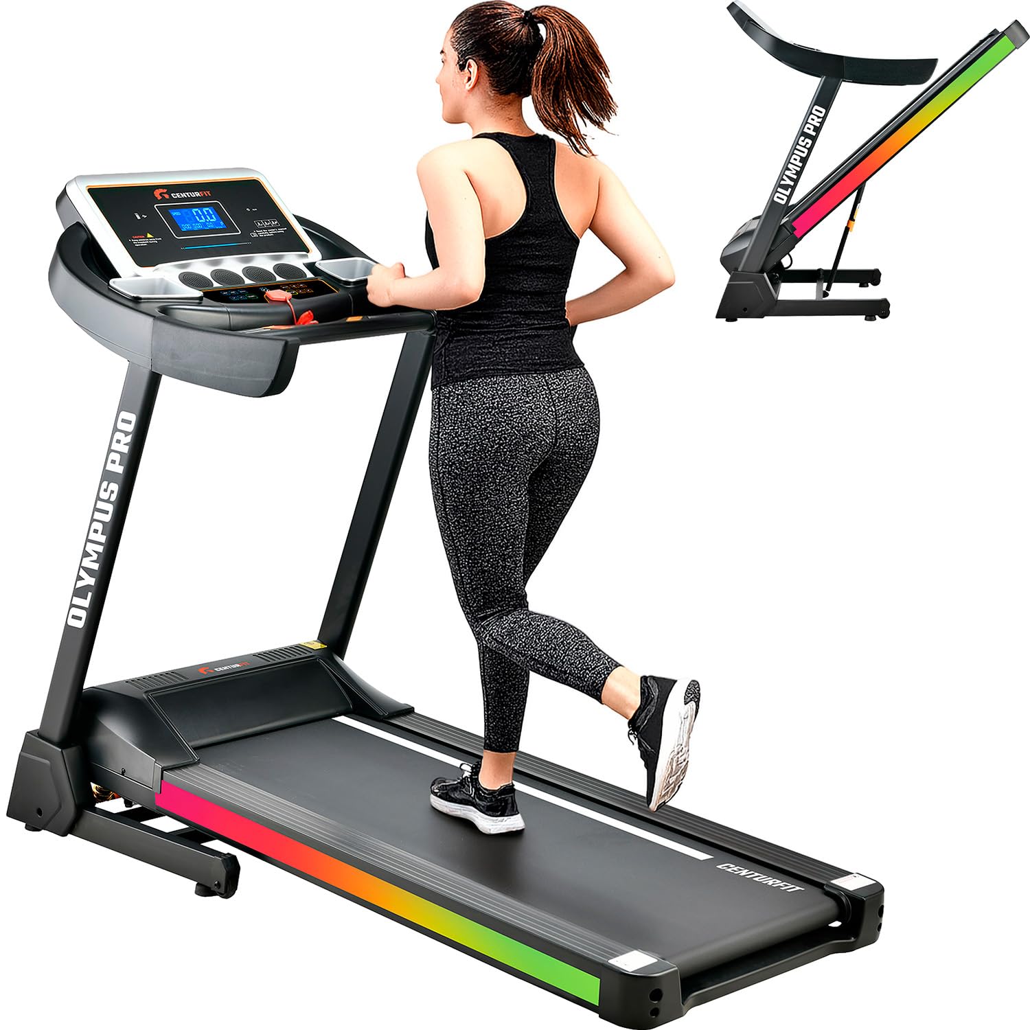CENTURFIT Caminadora Profesional 3.0 HP Plegable con Bluetooth E Inclinación 15