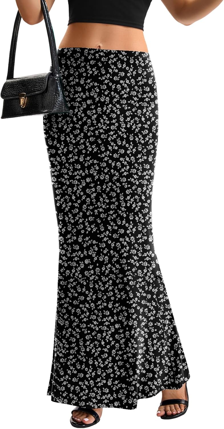 KIFOVEN Women's High Waist Elastic Flare Sexy Bodycon Basic Slim Maxi Skirt - Image 4