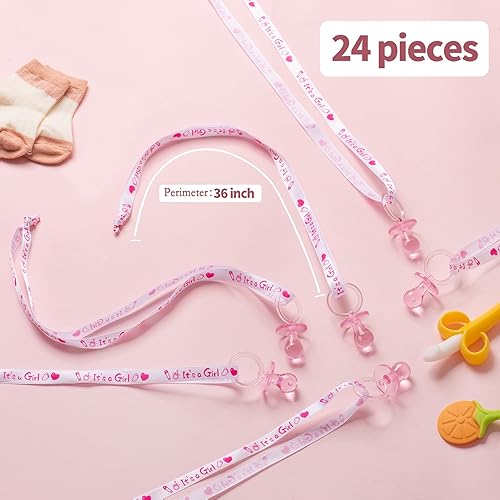 Miniatura 10 de 24 chupetes de baby shower para niño, 30 mini chupetes acrílicos con dijes para decoración de fiesta (azul)