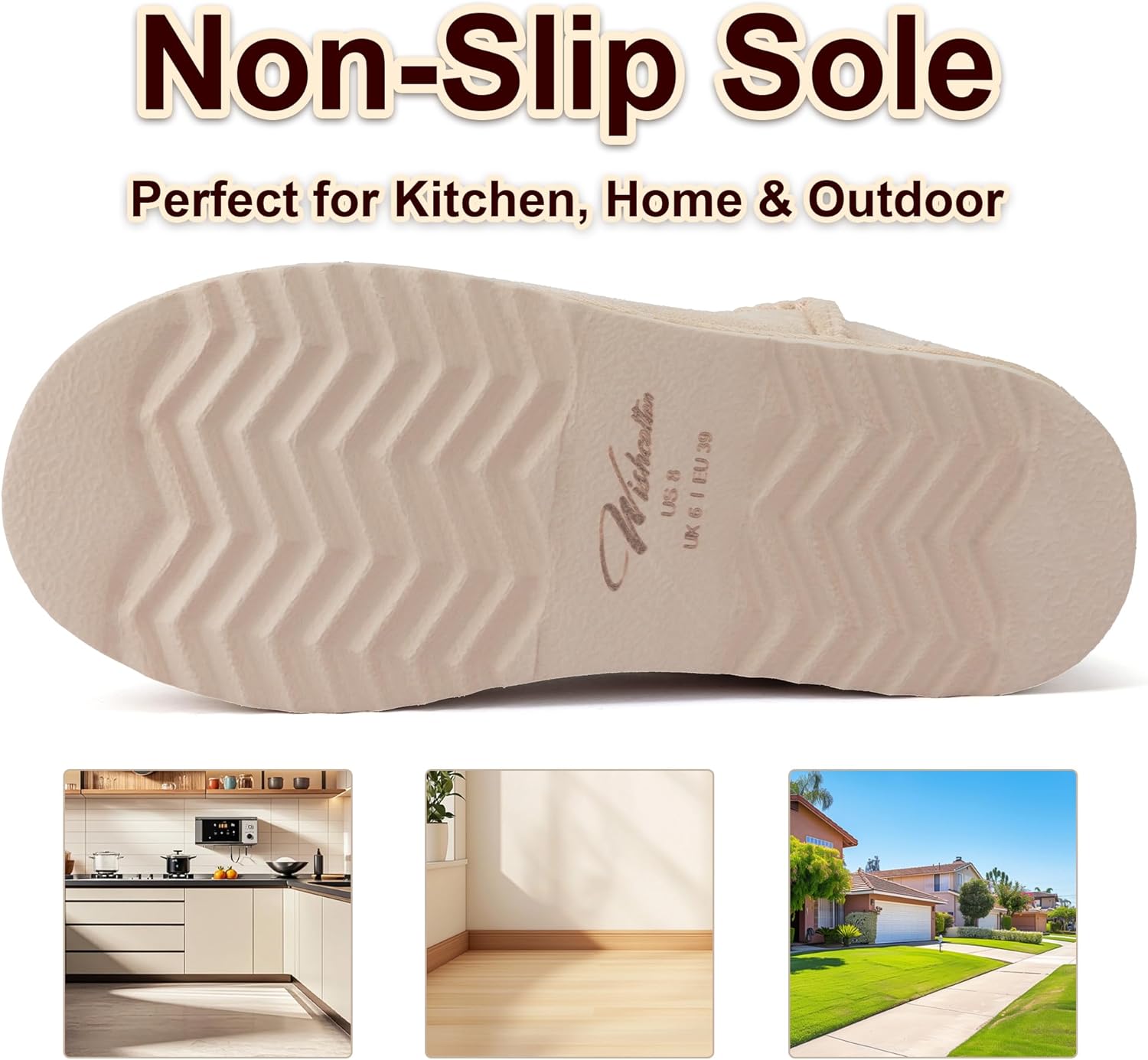 Wishcotton Women's Cozy Short Bootie Slippers, Winter Warm Hard Bottom House Shoes with Fuzzy Lining for Indoor Outdoor - Image 5