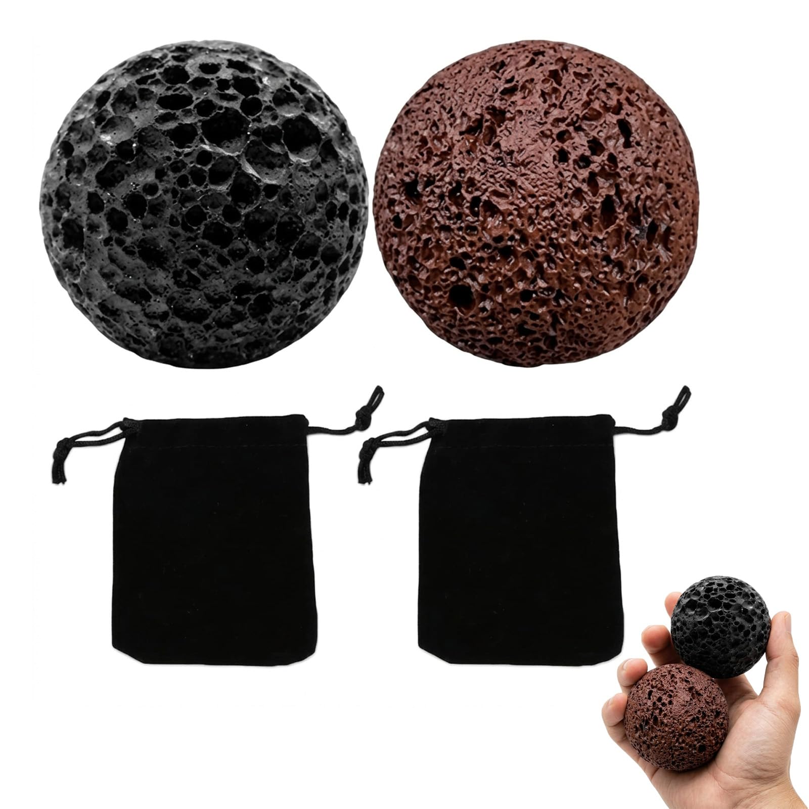 2 PCS Callus Ball, Moon Ball, Compact Training Essential, Ideal for Grip Training in Rock-climbing Gyms, 4cm, Black and Red